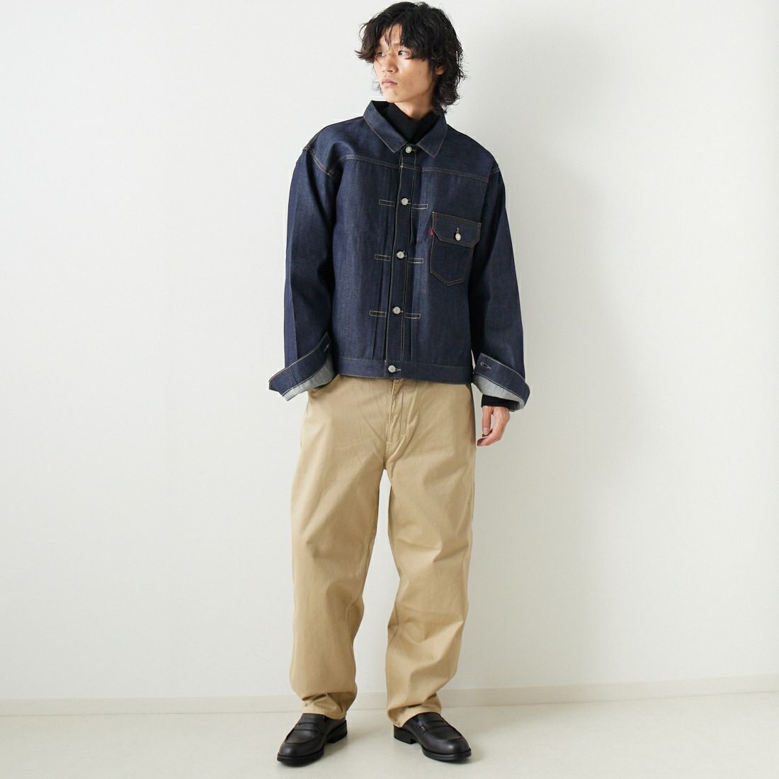 LEVIS Vintage Clothing [リーバイス ヴィンテージ クロージング] 1936モデル TYPE1ジャケット [70506-00] 28 RIGID &&モデル身長：182cm 着用サイズ：XXL&&