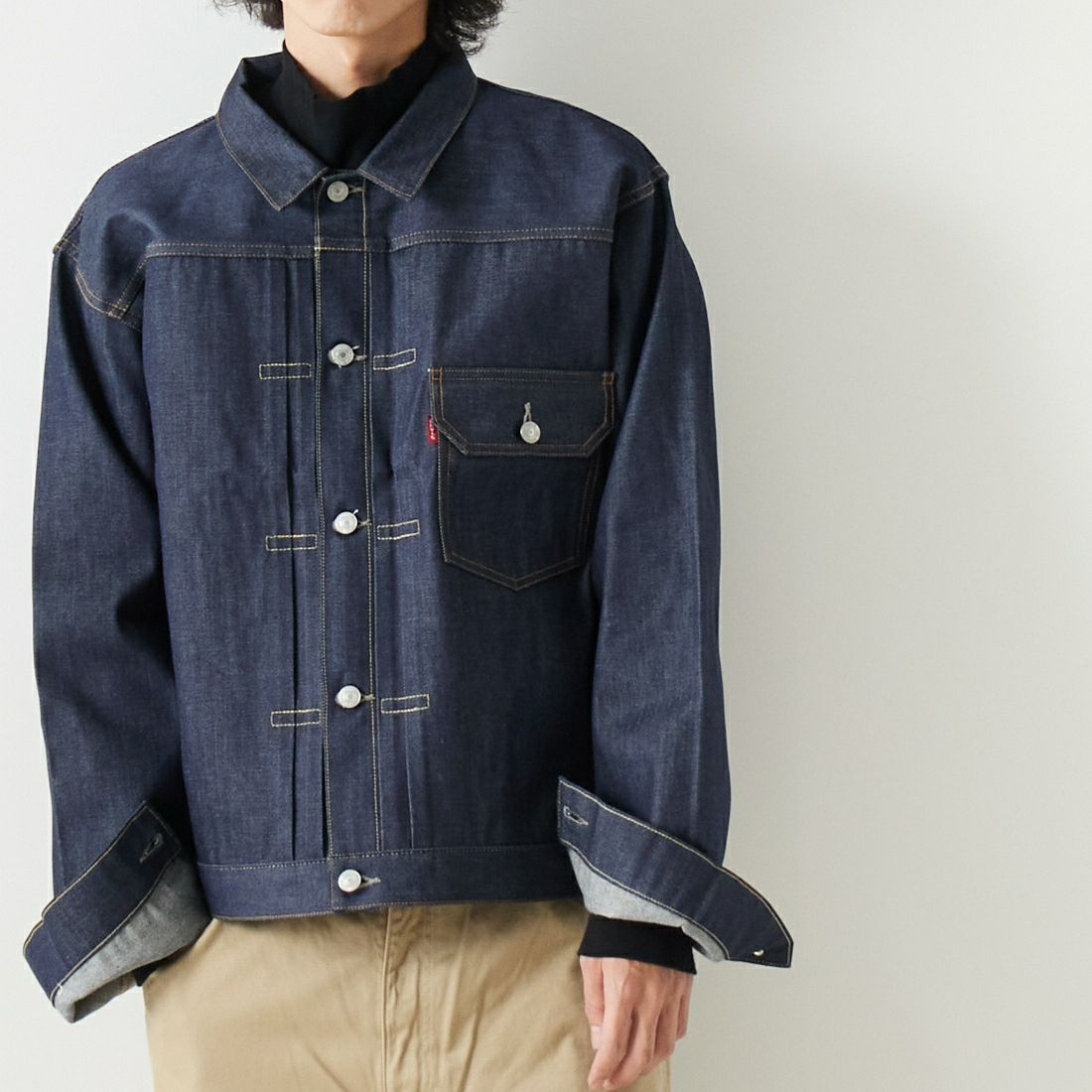 LEVIS Vintage Clothing [リーバイス ヴィンテージ クロージング] 1936モデル TYPE1ジャケット [70506-00] 28 RIGID &&モデル身長：182cm 着用サイズ：XXL&&