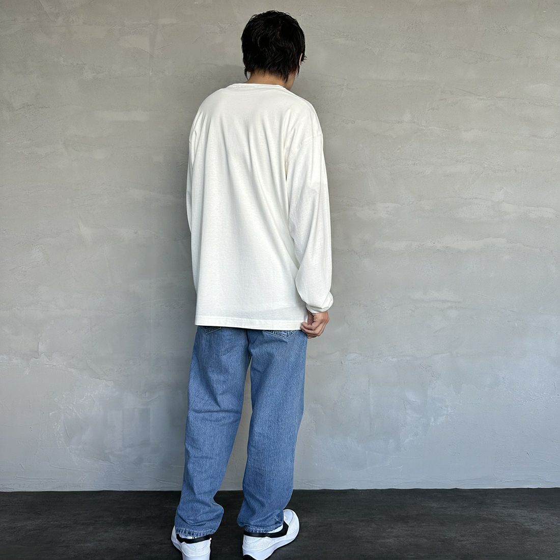 carhartt WIP [カーハートダブリューアイピー] ロングスリーブネルソンTシャツ [I029948] WAX &&モデル身長：173cm 着用サイズ：L&&