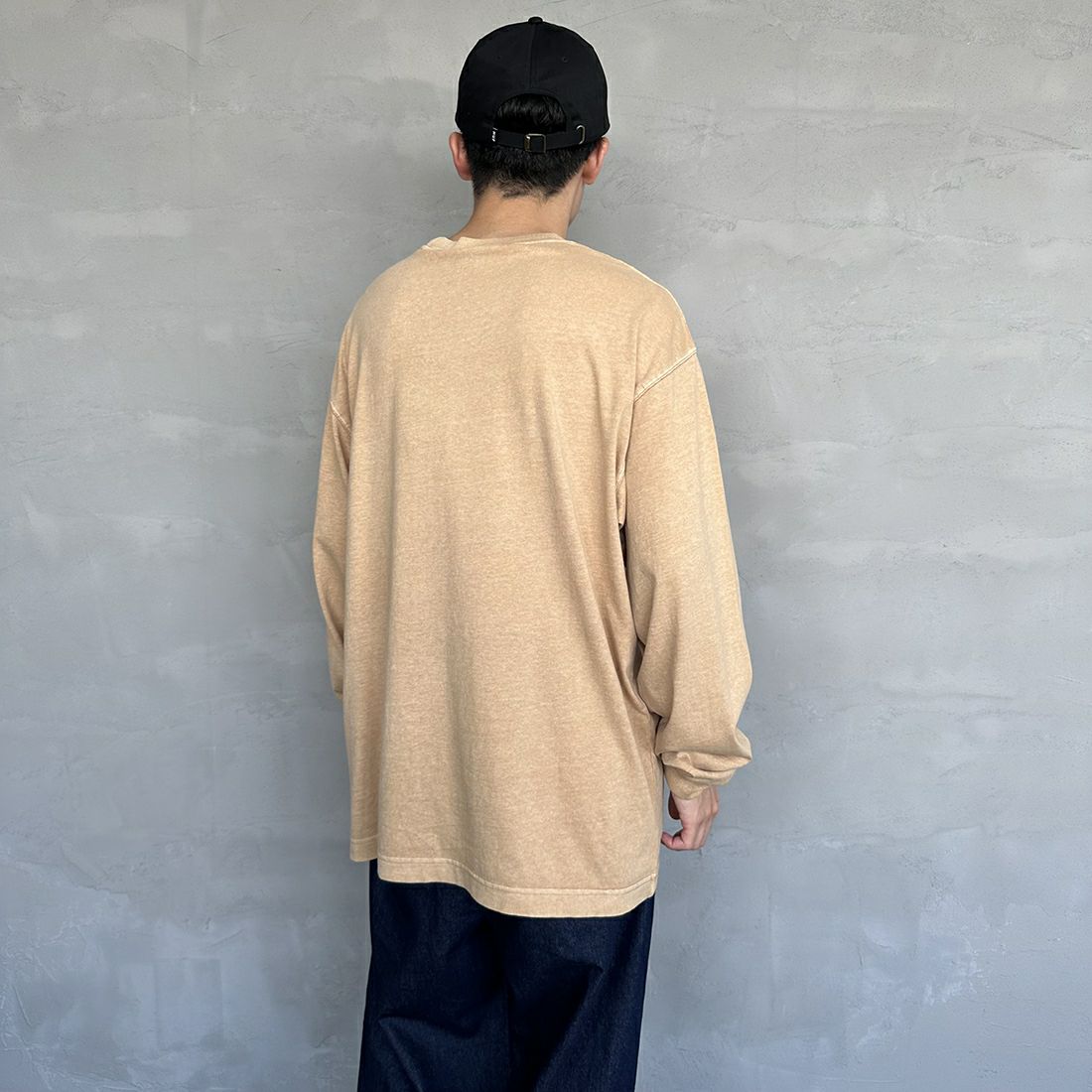 carhartt WIP [カーハートダブリューアイピー] ロングスリーブネルソンTシャツ [I029948] DUSTY H B &&モデル身長：168cm 着用サイズ：M&&