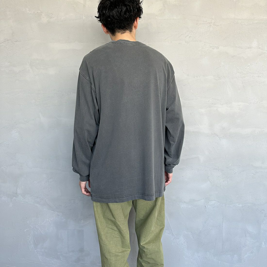 carhartt WIP [カーハートダブリューアイピー] ロングスリーブネルソンTシャツ [I029948] BLACK &&モデル身長：168cm 着用サイズ：M&&