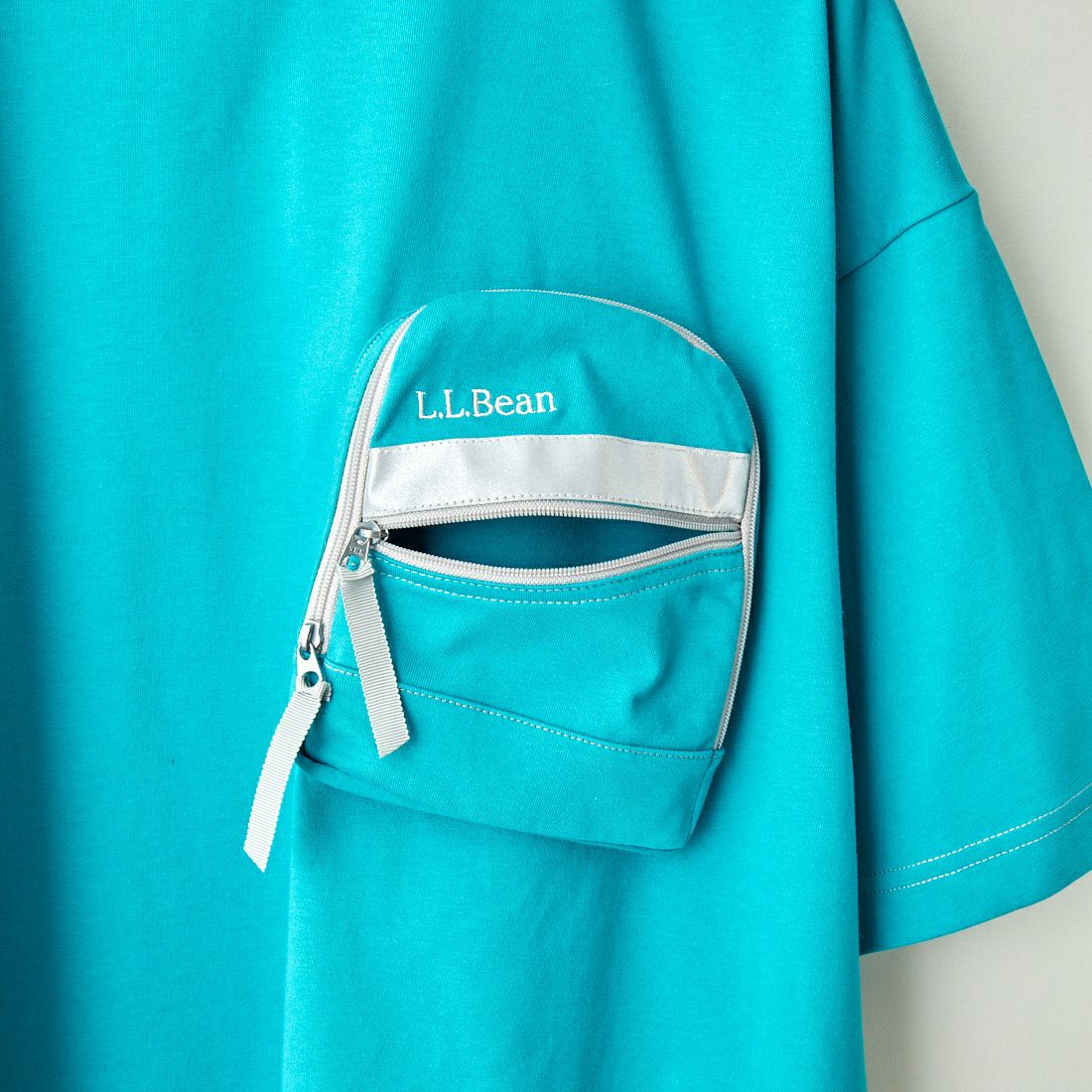 L.L.BEAN [エルエルビーン] バックパックポケットTシャツ [3275-2025] 別注 ダブルプリント ショートスリーブTシャツ [UST-22120IN-JF] 41 TEAL
