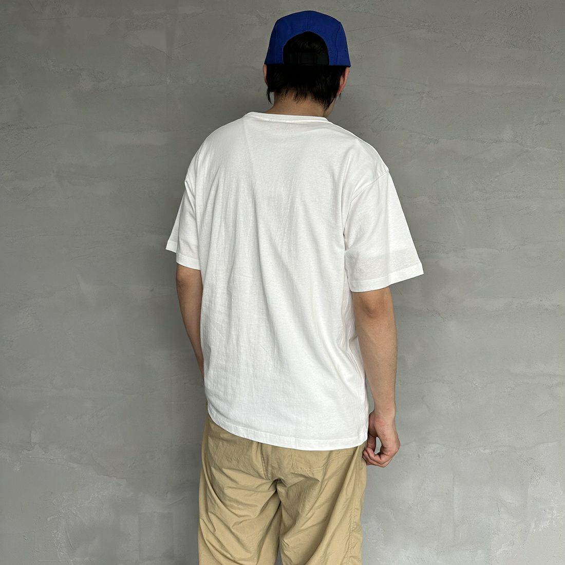 LEE [リー] ワンポイントロゴ刺繍 ポケットTシャツ [LT3071] 118 WHITE &&モデル身長：173cm 着用サイズ：M&&