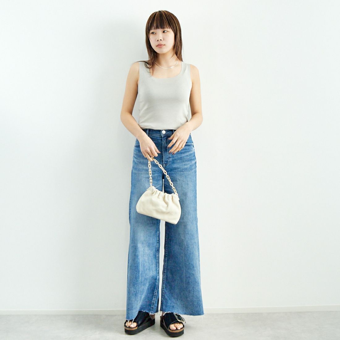 Jf Ready Made [ジェイエフレディメイド] TCフライスタンク [131826] 06 Lｸﾞﾚｰ &&モデル身長：167cm 着用サイズ：F&&