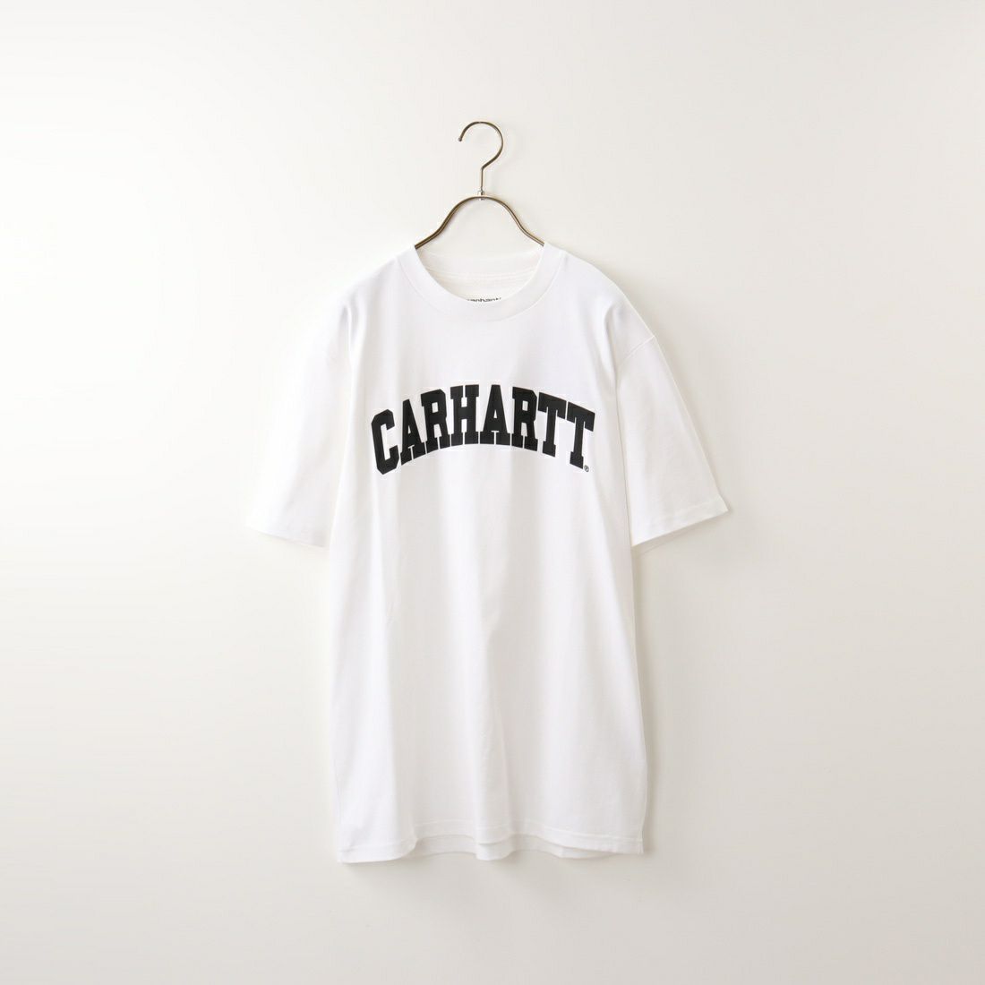 carhartt WIP [カーハートダブリューアイピー] UNIVERSITY ロゴプリントTシャツ [I028990] WHITE/BLAC