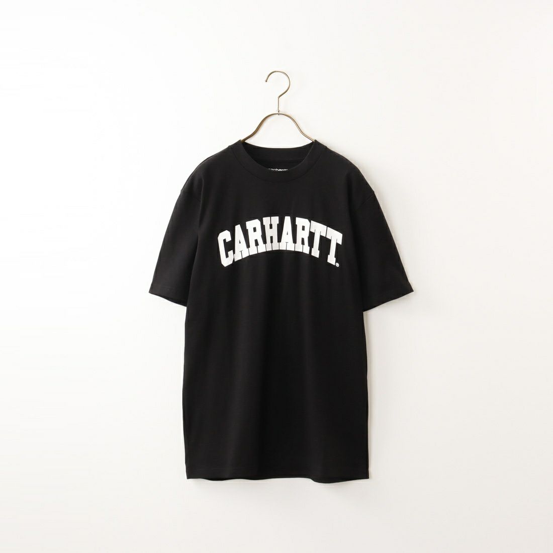 carhartt WIP [カーハートダブリューアイピー] UNIVERSITY ロゴプリントTシャツ [I028990] BLACK/WHIT