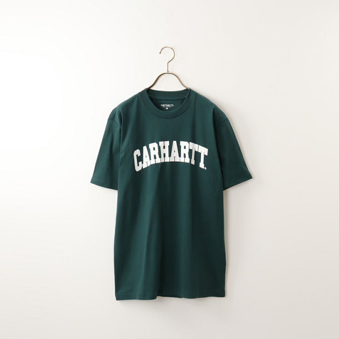 carhartt WIP [カーハートダブリューアイピー] UNIVERSITY ロゴプリントTシャツ [I028990] BOTANIC/WH