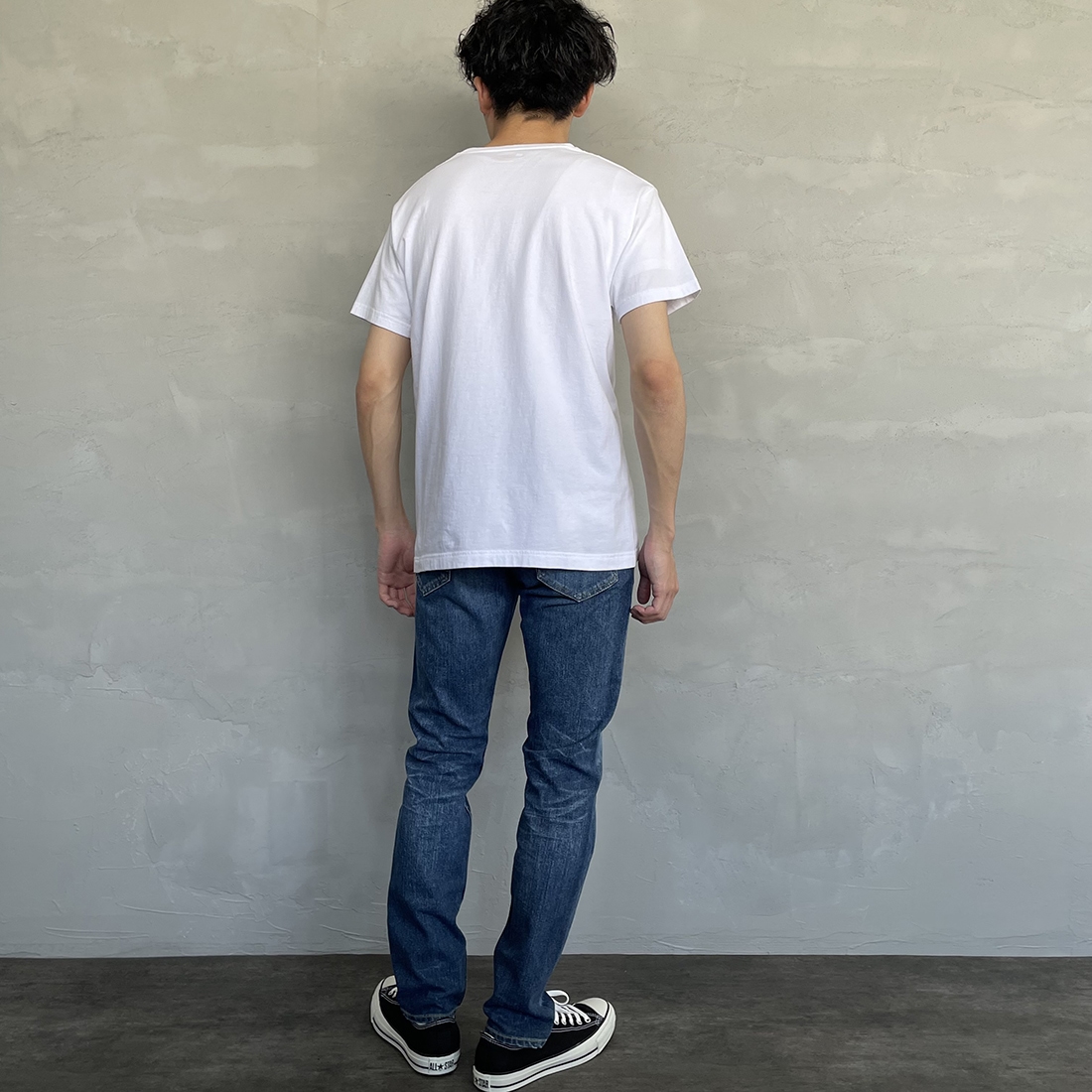 Hanes [ヘインズ] ジャパンフィット 2枚組 クルーネックTシャツ [H5310] 010 ﾎﾜｲﾄ &&モデル身長：168cm 着用サイズ：M&&