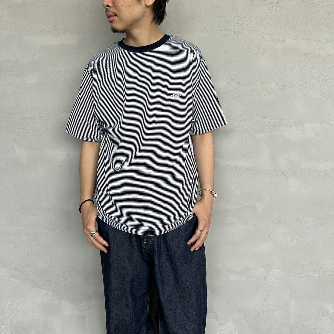 NAVY/WHITE&&モデル身長：173cm 着用サイズ：L&&