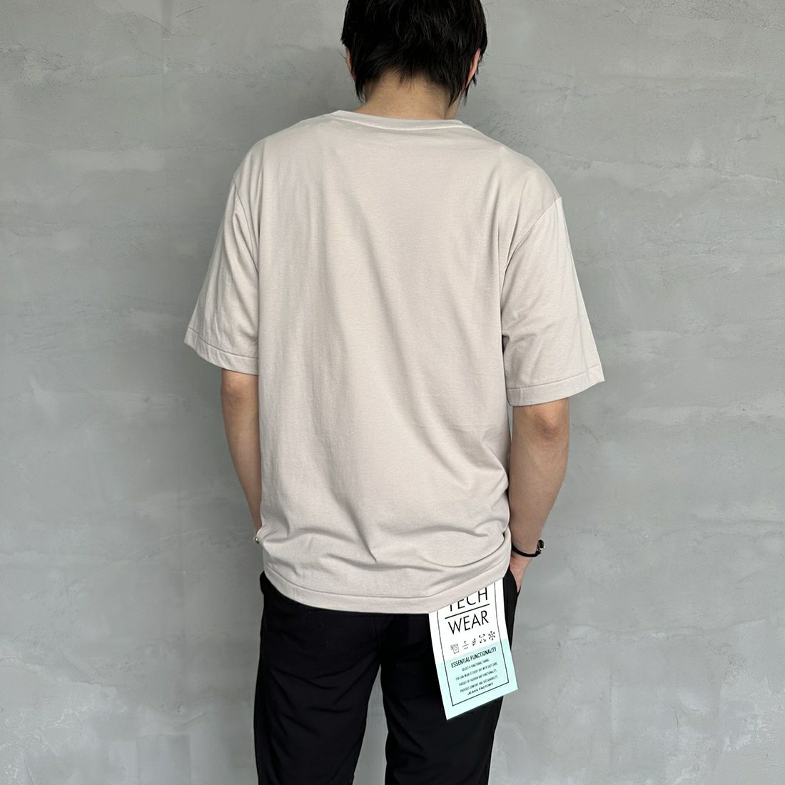 DANTON [ダントン] インナーTシャツ [DT-C0196CVT] GREIGE &&モデル身長：173cm 着用サイズ：M&&