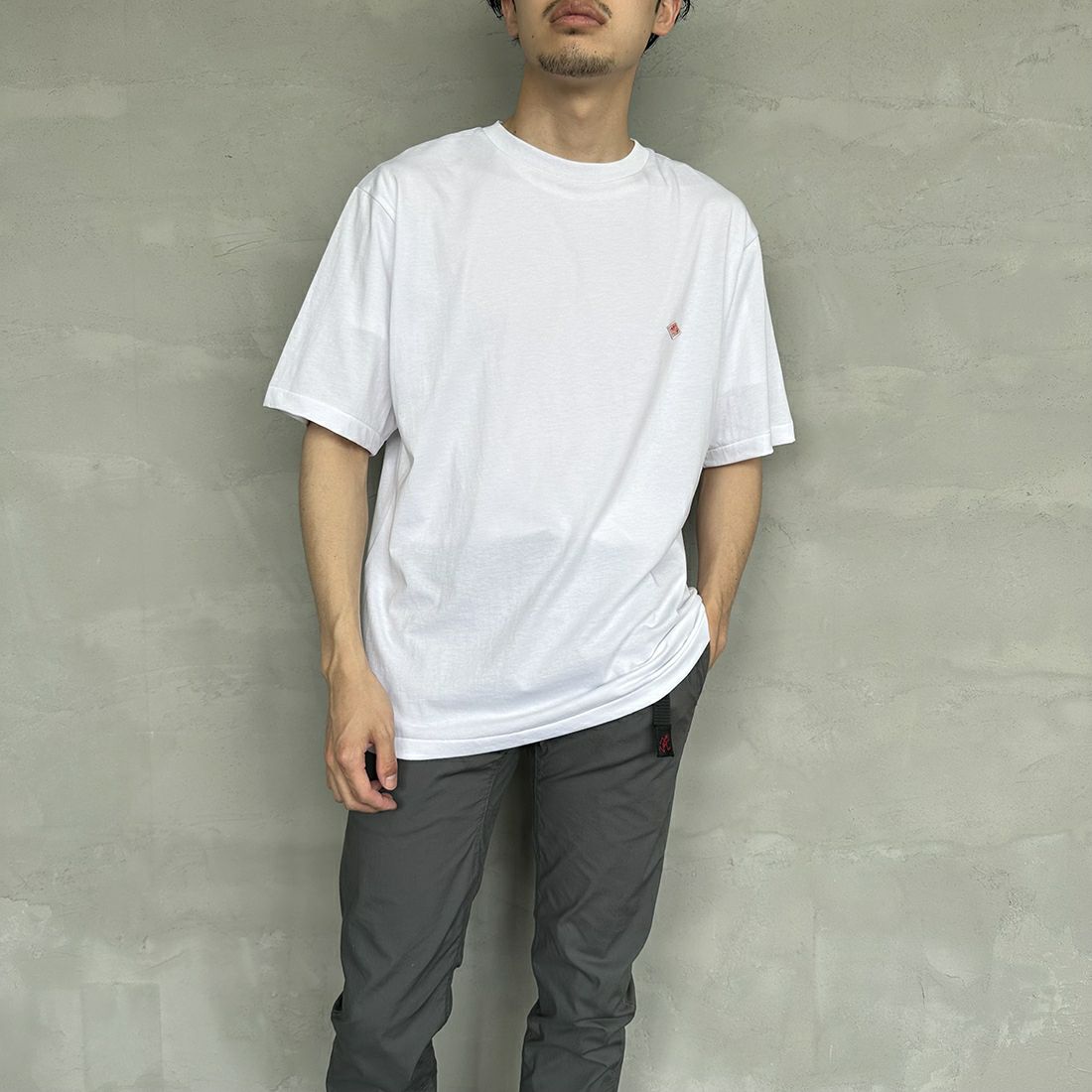 DANTON [ダントン] インナーTシャツ [DT-C0196CVT] WHITE &&モデル身長：168cm 着用サイズ：L&&