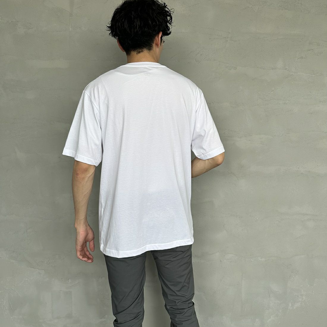 DANTON [ダントン] インナーTシャツ [DT-C0196CVT] WHITE &&モデル身長：168cm 着用サイズ：L&&