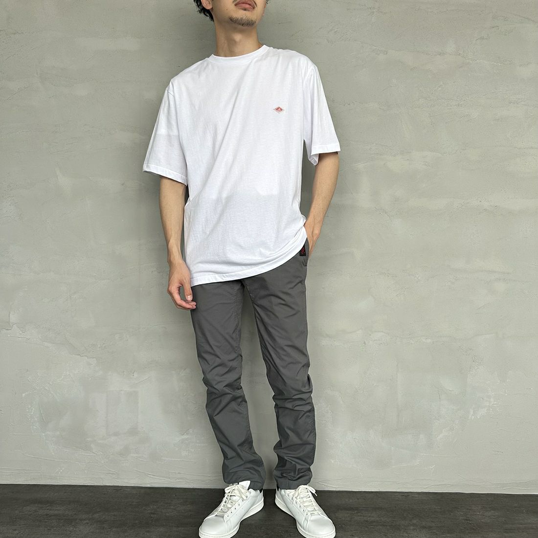 DANTON [ダントン] インナーTシャツ [DT-C0196CVT] WHITE &&モデル身長：168cm 着用サイズ：L&&