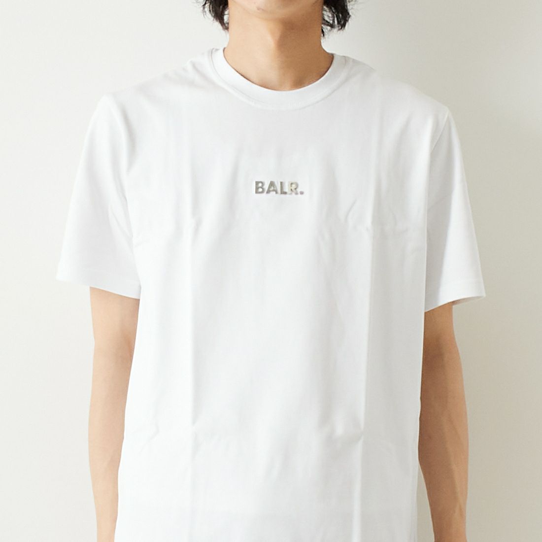 BALR. [ボーラー] ブラックレーベルクラシックストレートTシャツ [B10003] WHITE &&モデル身長：182cm 着用サイズ：L&&