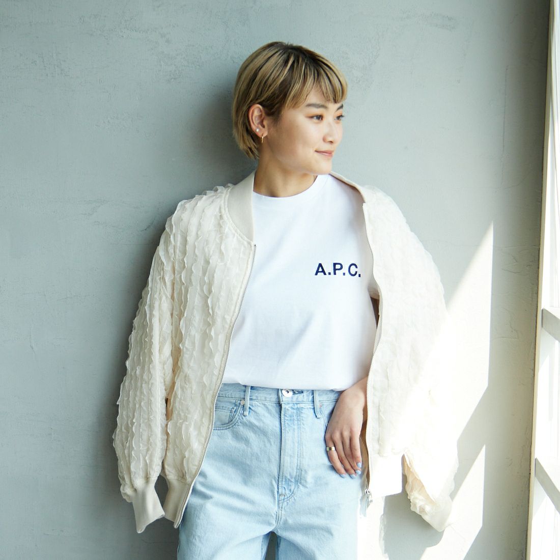 A.P.C. [アー・ペー・セー] 別注 ロゴ刺繍Tシャツ [BRODE-LOGO-JF