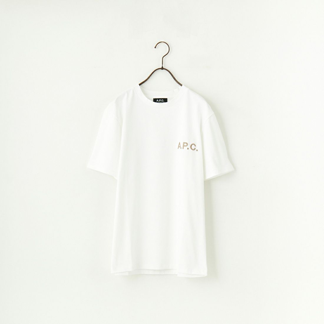 A.P.C. [アー・ペー・セー] 別注 ロゴ刺繍Tシャツ [BRODE-LOGO-JF] WHT/BGE