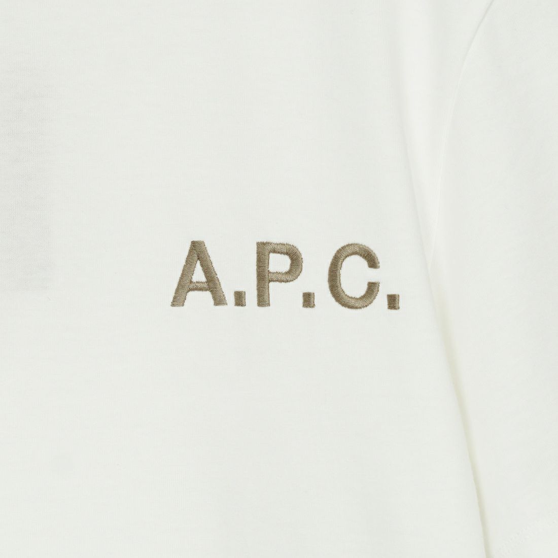 A.P.C. [アー・ペー・セー] 別注 ロゴ刺繍Tシャツ [BRODE-LOGO-JF] WHT/BGE