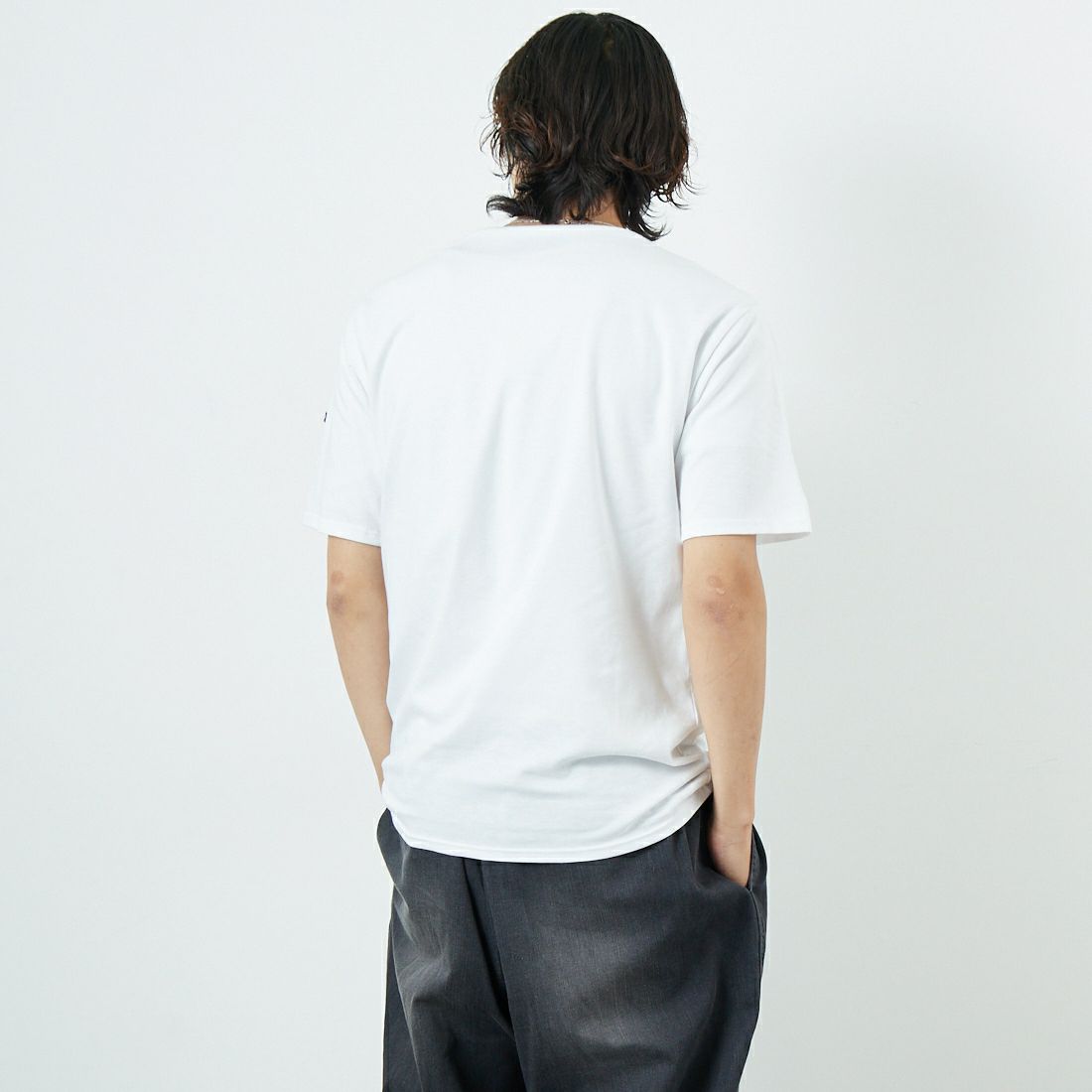 ST.JAMES [セントジェームス] ピリアックソリッドTシャツ [PIRIAC-SD] NEIGE &&モデル身長：179cm 着用サイズ：5&&