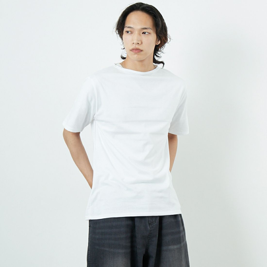 ST.JAMES [セントジェームス] ピリアックソリッドTシャツ [PIRIAC-SD] NEIGE &&モデル身長：179cm 着用サイズ：5&&
