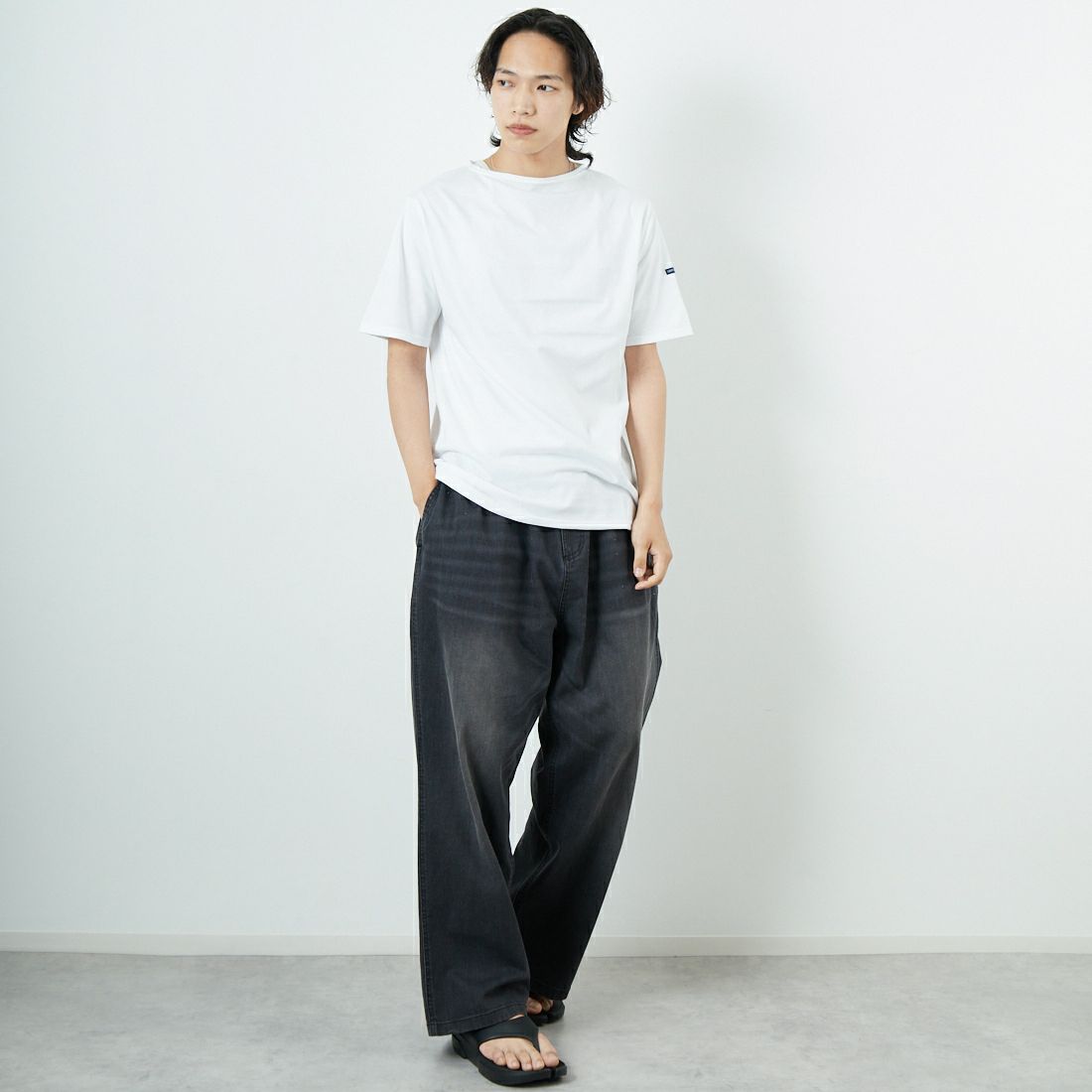 ST.JAMES [セントジェームス] ピリアックソリッドTシャツ [PIRIAC-SD] NEIGE &&モデル身長：179cm 着用サイズ：5&&