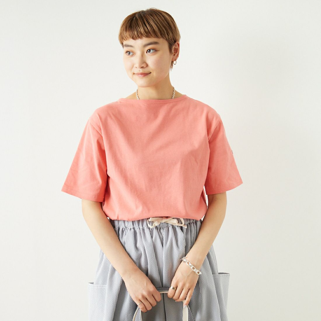 ST.JAMES [セントジェームス] ピリアックソリッドTシャツ [PIRIAC-SD] DRAGEE &&モデル身長：160cm 着用サイズ：1&&