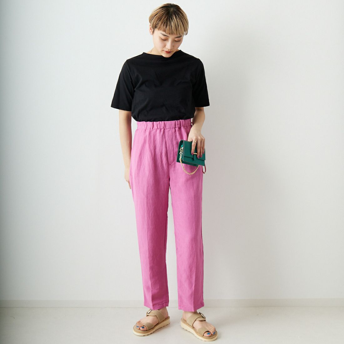 ST.JAMES [セントジェームス] ピリアックソリッドTシャツ [PIRIAC-SD] NOIR &&モデル身長：160cm 着用サイズ：1&&