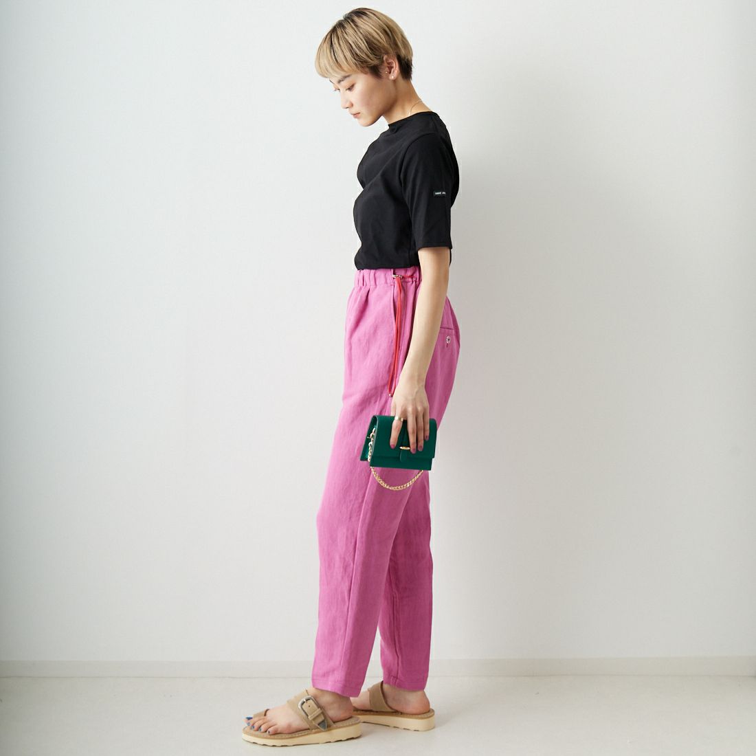 ST.JAMES [セントジェームス] ピリアックソリッドTシャツ [PIRIAC-SD] NOIR &&モデル身長：160cm 着用サイズ：1&&