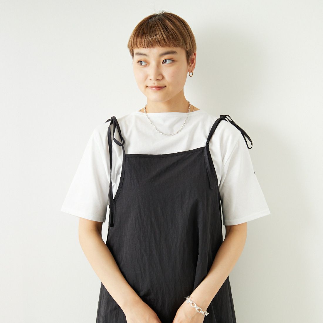 ST.JAMES [セントジェームス] ピリアックソリッドTシャツ [PIRIAC-SD] NEIGE &&モデル身長：160cm 着用サイズ：1&&