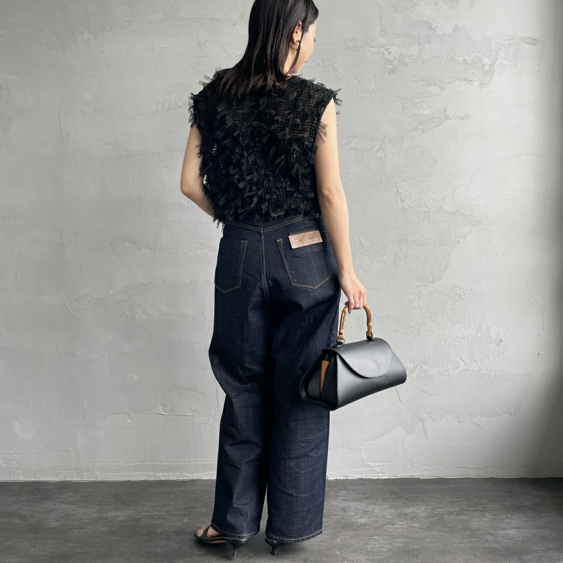 YANUK [ヤヌーク] ルーズストレート JOAN/ジョーン [57132220] OWI&&モデル身長：163cm　着用サイズ：24&&