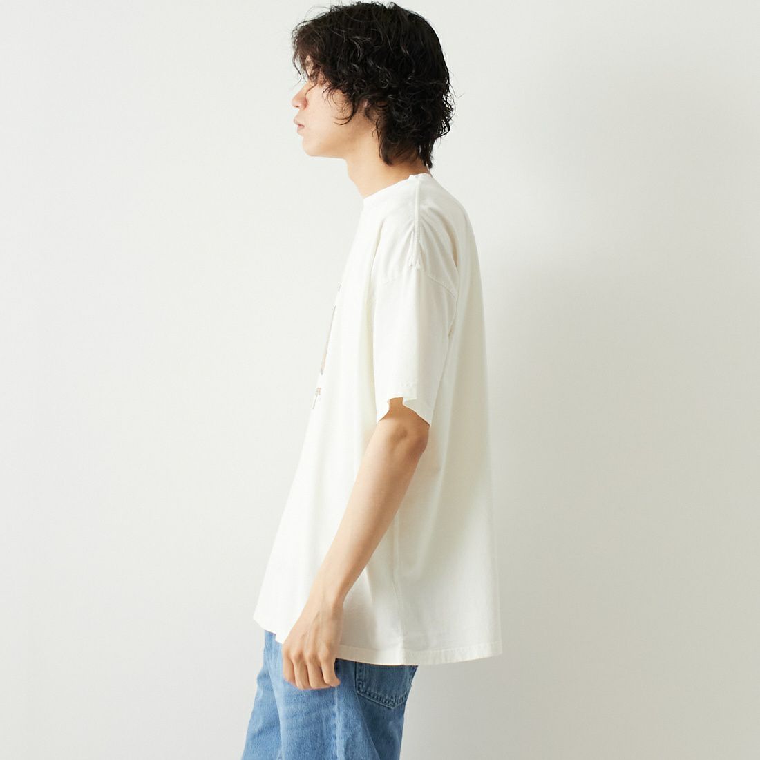 REMI RELIEF [レミレリーフ] 別注 20天竺プリントTシャツ MALION [RN24329254-JF] OFF &&モデル身長：182cm 着用サイズ：M&&