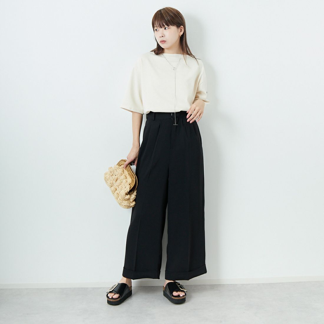 ST.JAMES [セントジェームス] 厚手ルーズドロップTシャツ [20JC-TEE-LOOSE] NEIGE &&モデル身長：167cm 着用サイズ：3&&