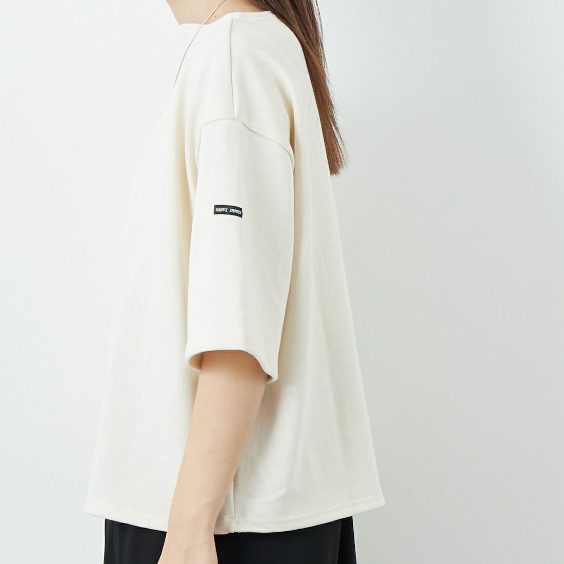 ST.JAMES [セントジェームス] 厚手ルーズドロップTシャツ [20JC-TEE-LOOSE] NEIGE &&モデル身長：167cm 着用サイズ：3&&