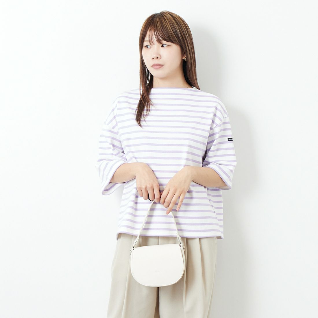 ST.JAMES [セントジェームス] 厚手ルーズドロップTシャツ [20JC-TEE-LOOSE] NEI/LAI &&モデル身長：167cm 着用サイズ：3&&