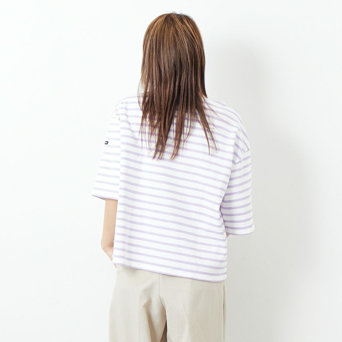 ST.JAMES [セントジェームス] 厚手ルーズドロップTシャツ [20JC-TEE-LOOSE] NEI/LAI &&モデル身長：167cm 着用サイズ：3&&
