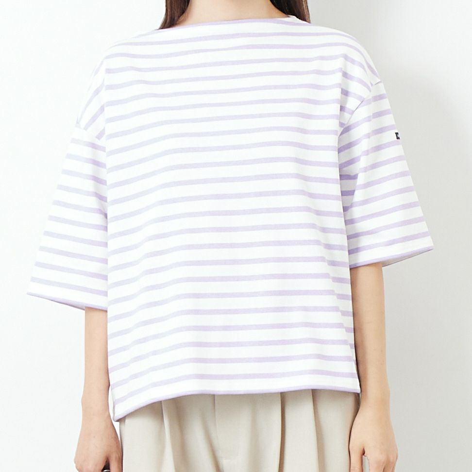 ST.JAMES [セントジェームス] 厚手ルーズドロップTシャツ [20JC-TEE-LOOSE] NEI/LAI &&モデル身長：167cm 着用サイズ：3&&