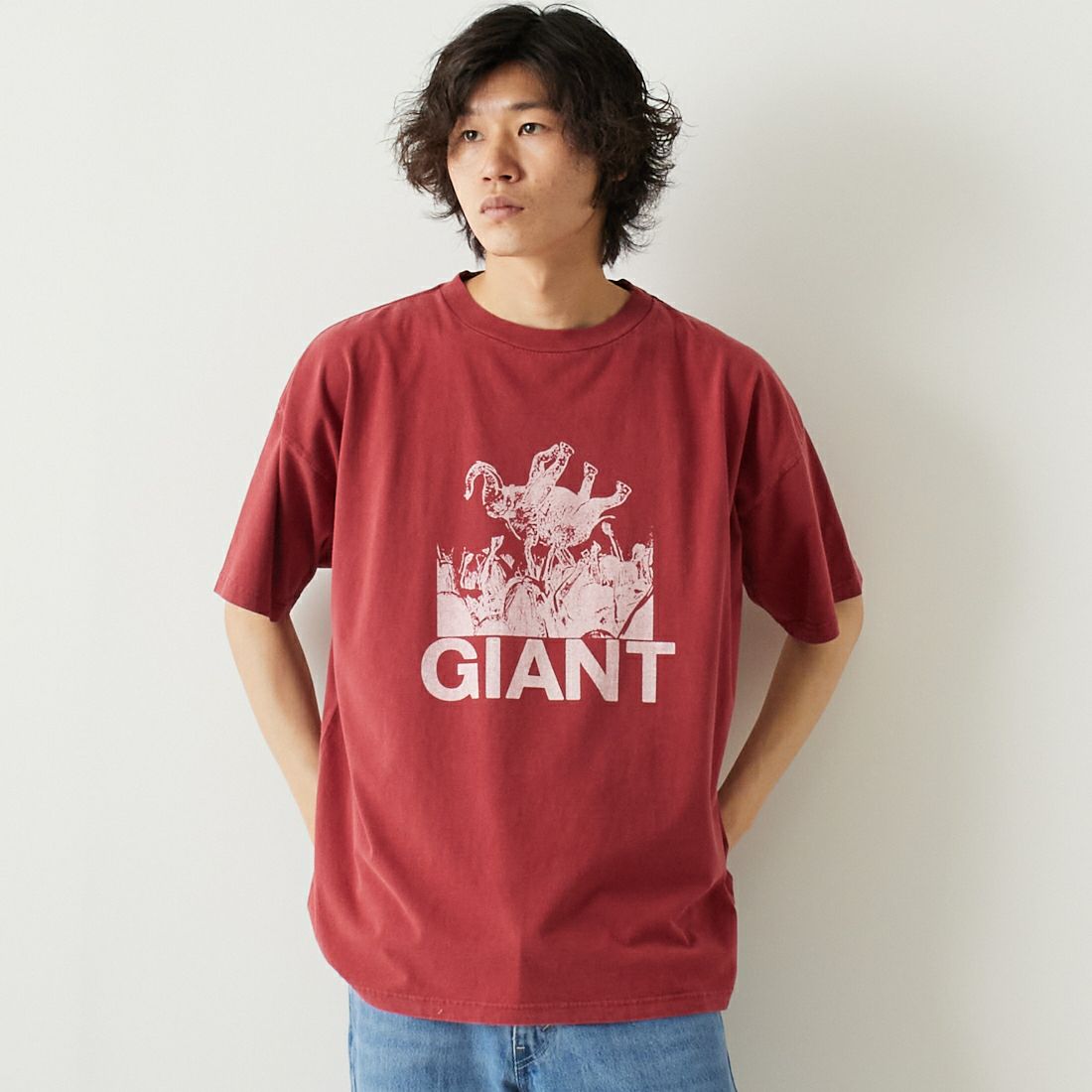 RED&&モデル身長：182cm 着用サイズ：M&&