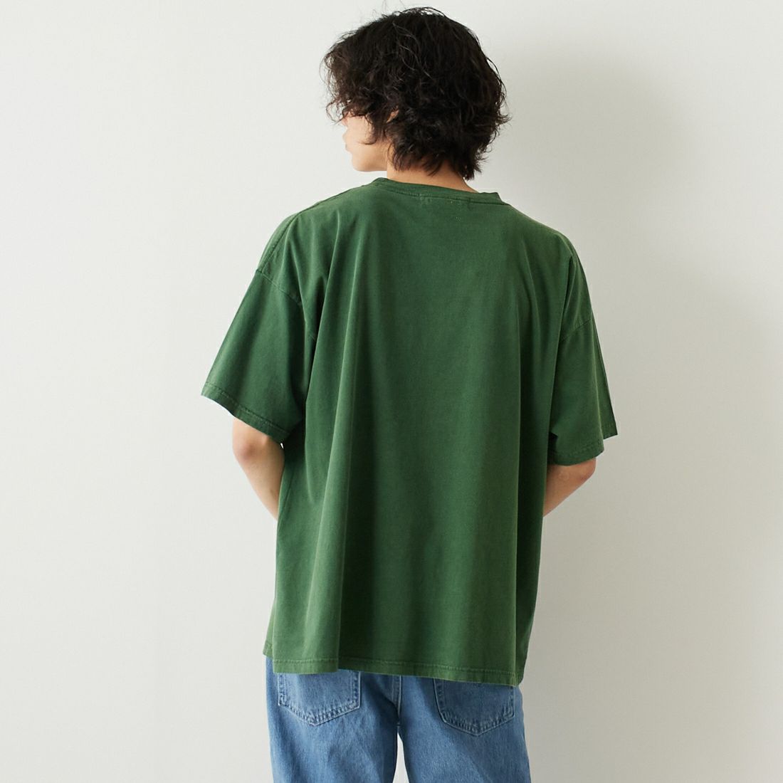 REMI RELIEF [レミレリーフ] 別注 20天竺プリントTシャツ KING [RN24329277-JF] GRN &&モデル身長：182cm 着用サイズ：M&&