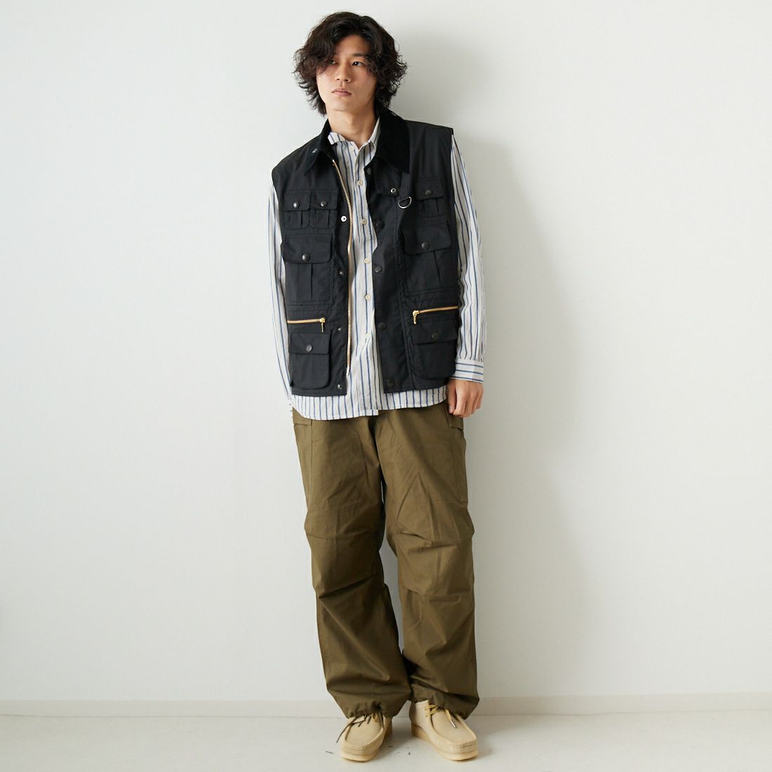 Barbour [バブアー] LAKELAND フィッシングベスト [231MGIGO01] 20 BLACK &&モデル身長：182cm 着用サイズ：40&&