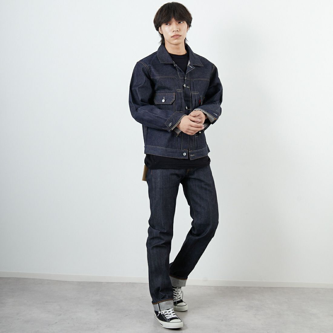 LEVIS Vintage Clothing [リーバイス ヴィンテージ クロージング] 1953モデルTYPE2デニムジャケット [70507-00] 66 RIGID &&モデル身長：182cm 着用サイズ：M&&