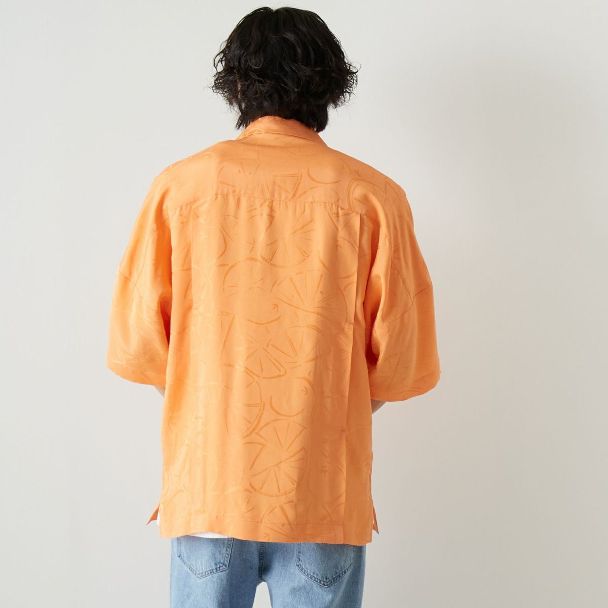 ChahChah [チャーチャー] オリジナルジャガード オープンカラーシャツ [CC-23SS-SH02] SWEET ORG &&モデル身長：182cm 着用サイズ：L&&