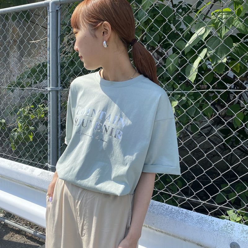 Maison de L'allure [メゾン ドゥ ラリュール] 裾ラウンド箔ロゴプリントTシャツ [23122005]