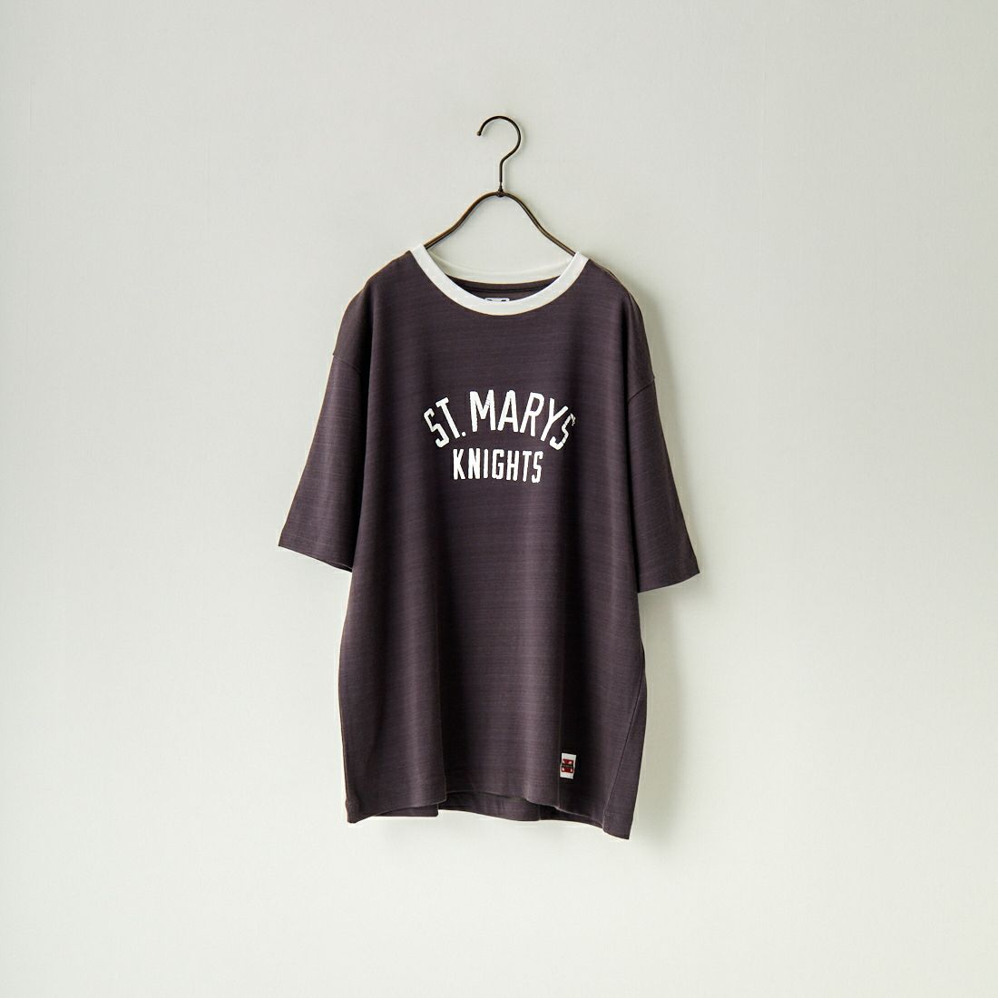 MASON [メイソン] 別注 ロゴプリント アスレチックリンガーTシャツ [MS6-CST-IN3-JF] ﾁｬｺｰﾙ