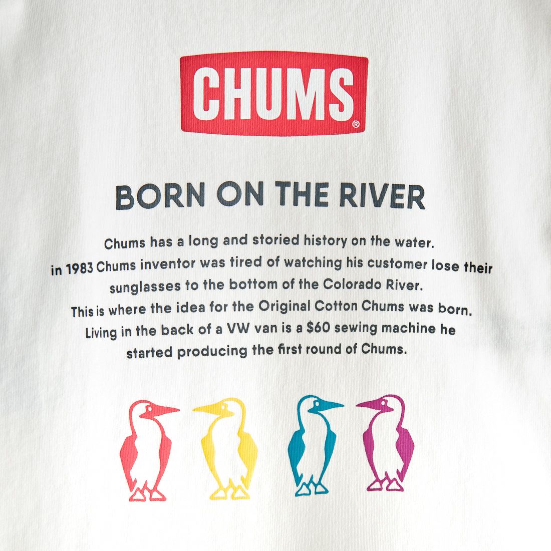 CHUMS [チャムス] 別注 ヒストリーロゴ バックプリントTシャツ [CH01-2311-JF] W001 WHITE