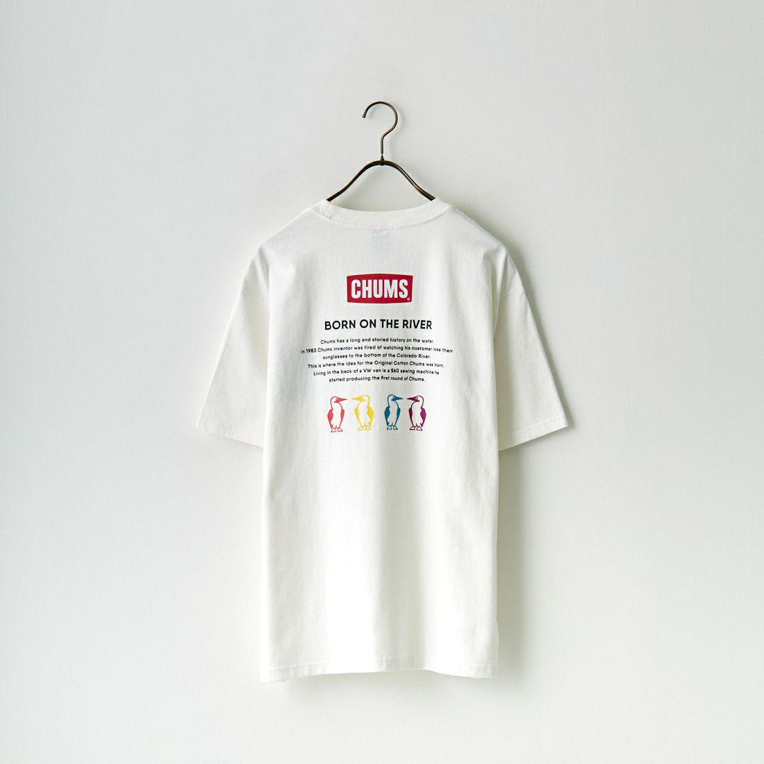 CHUMS [チャムス] 別注 ヒストリーロゴ バックプリントTシャツ [CH01-2311-JF] W001 WHITE &&