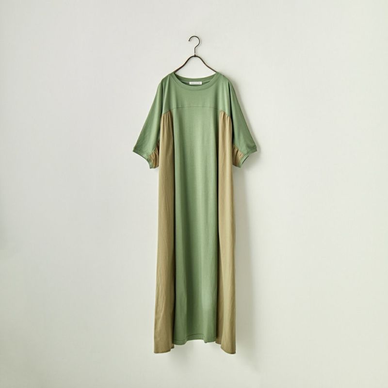 Jeans Factory Clothes [ジーンズファクトリークローズ] 異素材ワイドワンピース [218056]