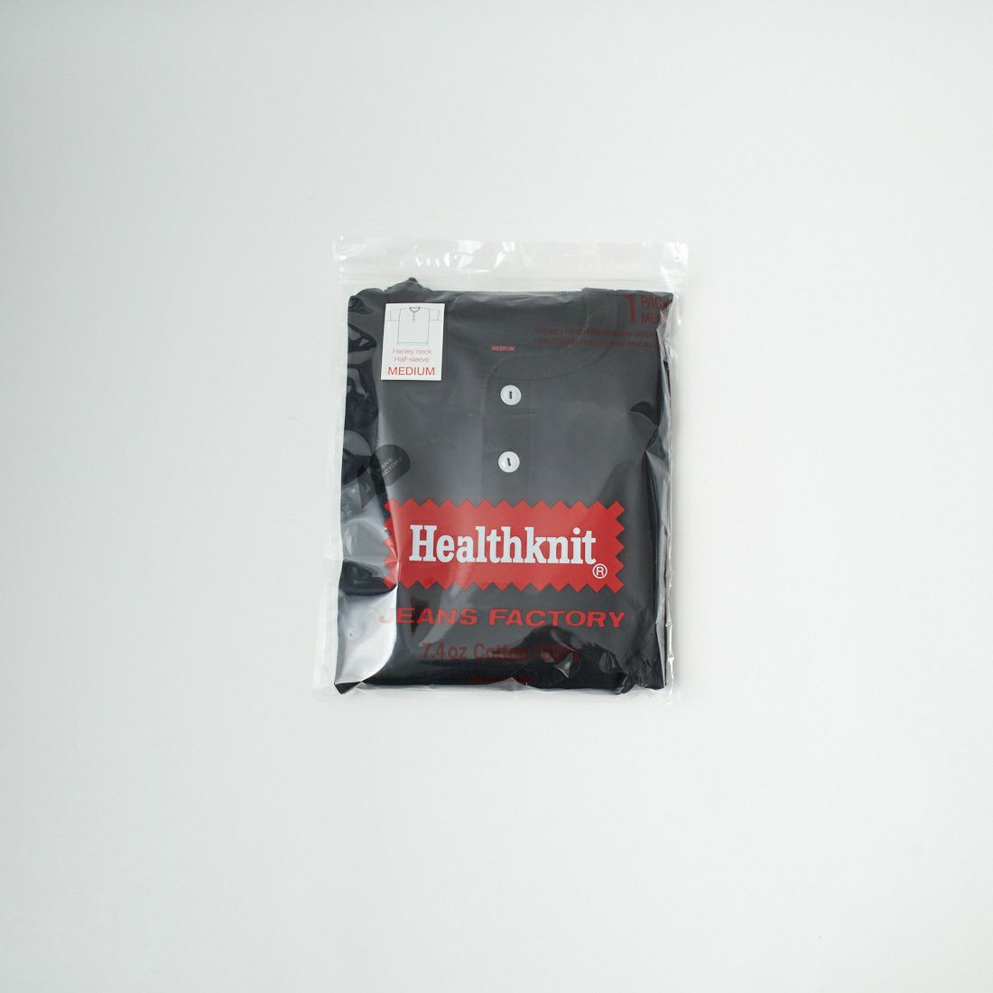Health knit [ヘルスニット] 別注 ビックシルエット ヘンリーネックTシャツ [HR2301M011-JF] BLACK