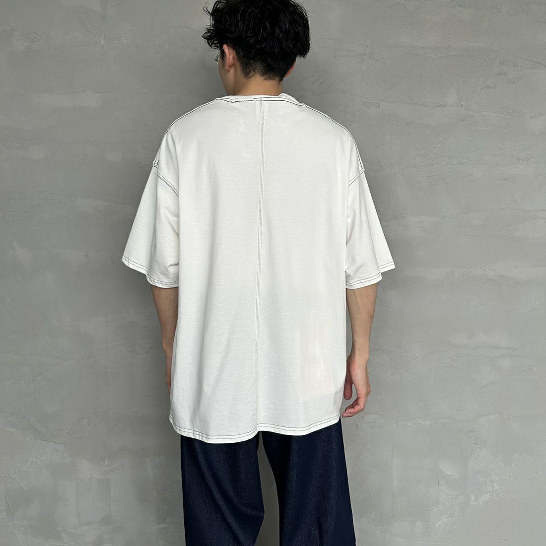 SMITH'S [スミス] 別注 ペインターポケットTシャツ [3275-2251-JF] 09 WHITE &&モデル身長：168cm 着用サイズ：L&&