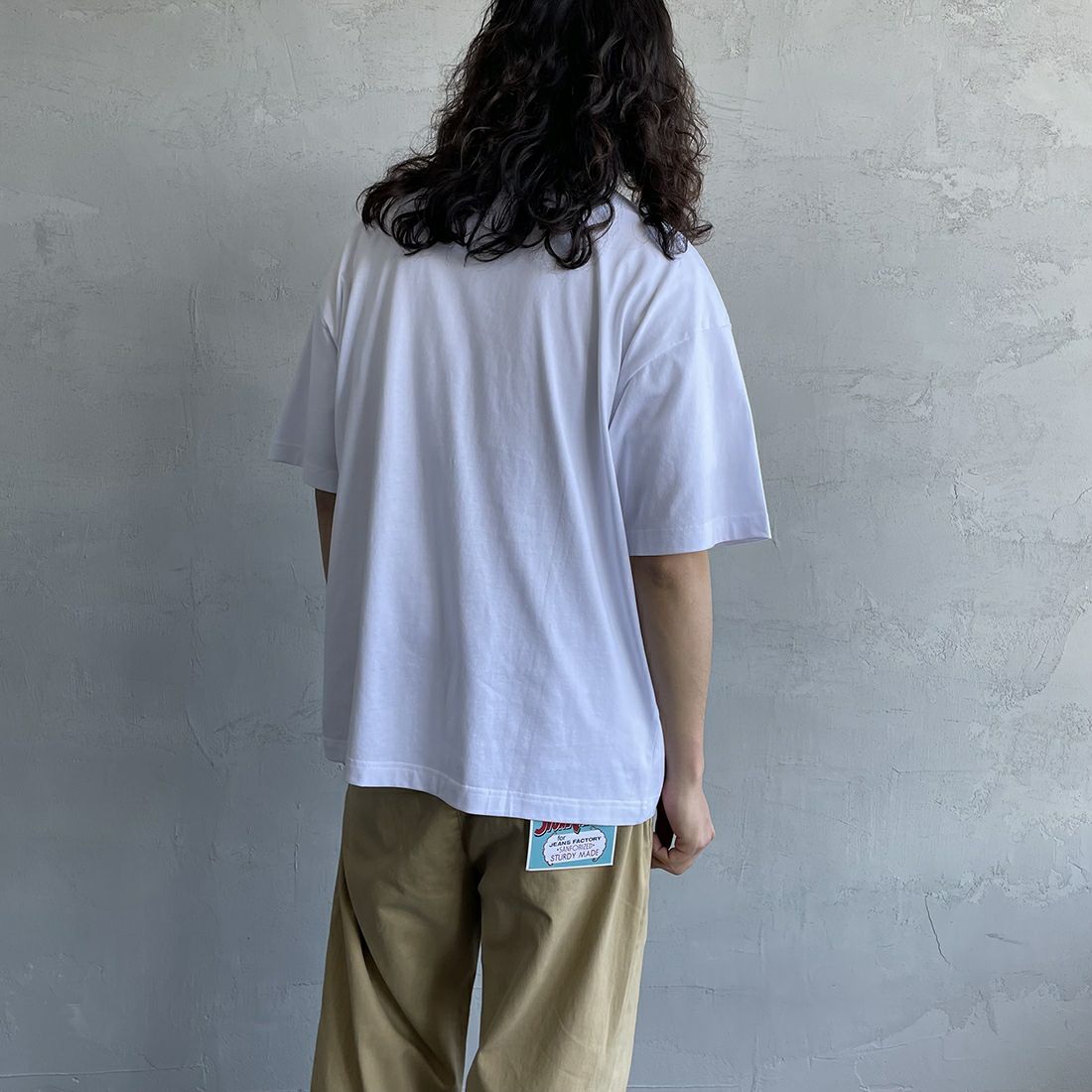 Fanatics [ファナティクス] 別注 MLB 3連ワンポイントロゴ刺繍 ショートスリーブTシャツ [ML0123SS0015-JF] SD WHITE&&モデル身長：173cm 着用サイズ：L&&