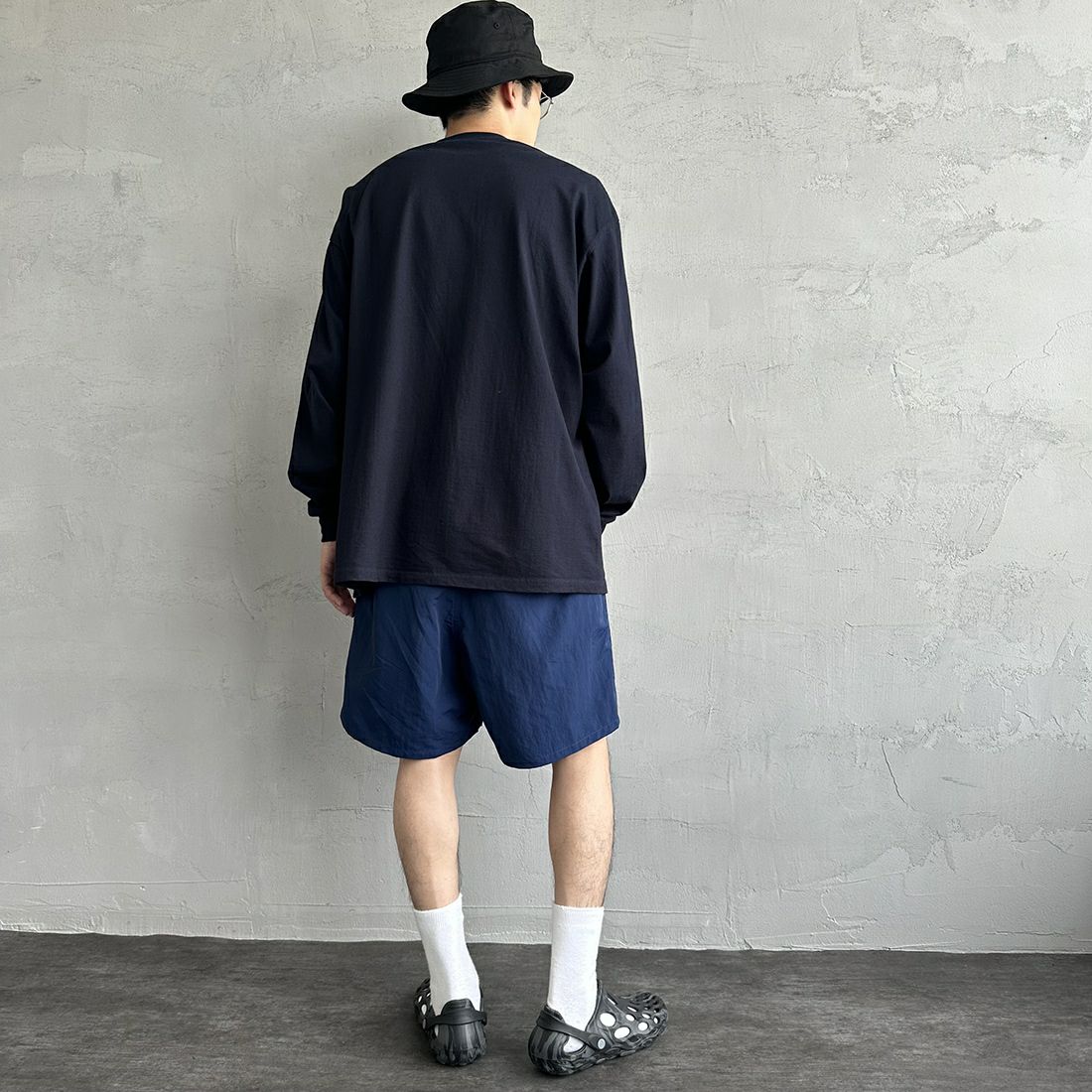 Fanatics [ファナティクス] 別注 クラシックショーツ NY [ML1223SS0004-JF] NY NAVY &&モデル身長：168cm 着用サイズ：XL&&