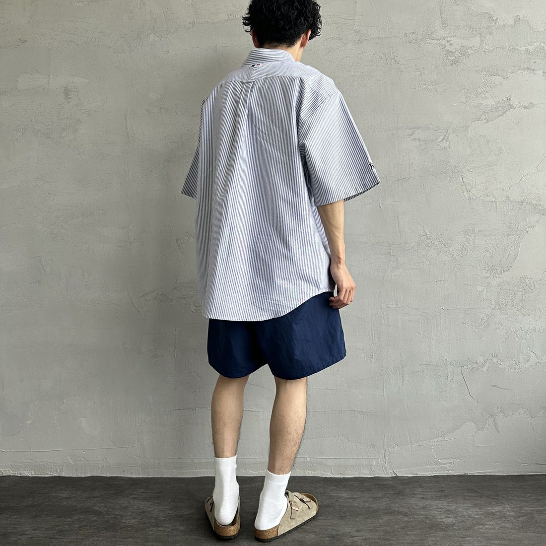 Fanatics [ファナティクス] 別注 クラシックショーツ NY [ML1223SS0004-JF] NY NAVY &&モデル身長：168cm 着用サイズ：XL&&